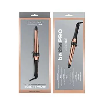 INFINITIPRO BY CONAIR Rose Gold Titanium 1 ¼-inch to ¾-inch Curling Wand, Tapered wand produces beachy waves