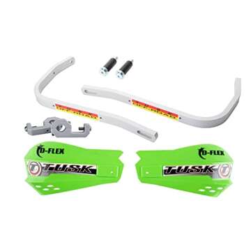 Tusk D-Flex Handguards with MX Shields Green 7/8" Bar Mounts