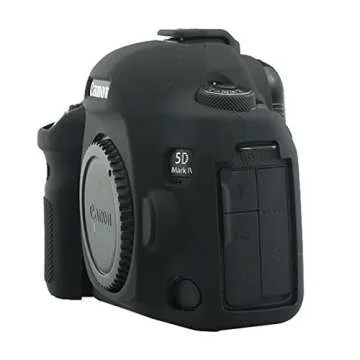 CEARI Flexible Silicone Case Camera Body Protective Cover Skin for Canon EOS 5D4 5D Mark IV Digital Camera + Microfiber Cloth - Black