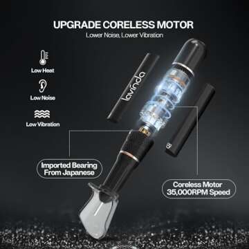 Lavinda Professional Nail Drill Machine, Electric Nail Drill Kit for Acrylic Gel Nails, 35000RPM Cor...