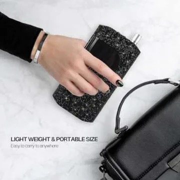 Lavinda Professional Nail Drill Machine, Electric Nail Drill Kit for Acrylic Gel Nails, 35000RPM Cordless Portable Nail Drill with Black Rhinestones, Rechargeable Nail E File Manicure Tools (Black)