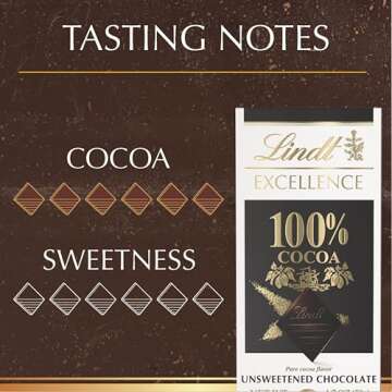 Lindt EXCELLENCE 100% Cocoa Dark Chocolate Bar, Chocolate Candy for Christmas and Holidays, 1.7 oz. (18 Pack)