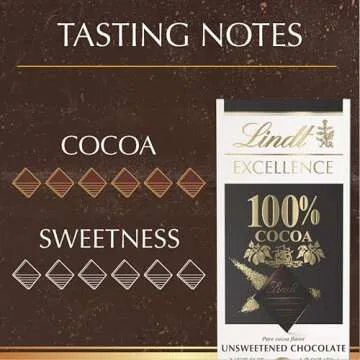 Lindt EXCELLENCE 100% Cocoa Dark Chocolate Bar for Gifting