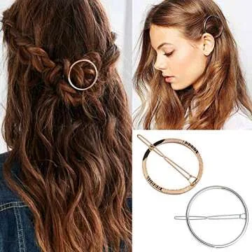 Gold Silver Minimalist Hair Clips Dainty Feather Hollow Hair Clips Set Feather Hair Pins Geometric Barrette Hair Accessories for Women