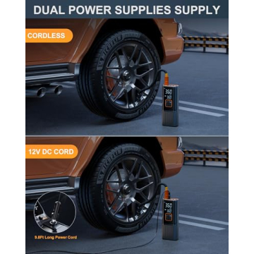 Portable Tire Inflator - 6X Faster with 180 PSI Capacity