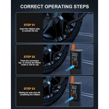 Portable Tire Inflator - 6X Faster with 180 PSI Capacity