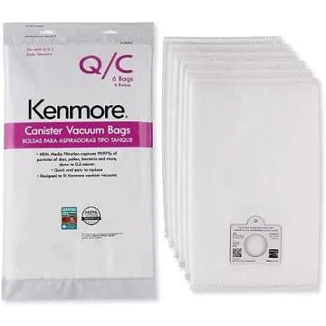 Sears Genuine 6-Pack Kenmore Canister Vacuum Bags 53292 Type Q - C HEPA for Efficient Cleaning