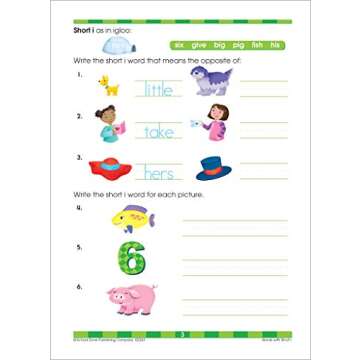 School Zone - Beginning Reading Workbook - 64 Pages, Ages 6 to 8, Grades 1 to 2, Beginning & Ending Sounds, Vowels, Sequencing, and More (School Zone I Know It!® Workbook Series)