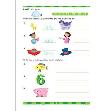 School Zone - Beginning Reading Workbook - 64 Pages, Ages 6 to 8, Grades 1 to 2, Beginning & Ending Sounds, Vowels, Sequencing, and More (School Zone I Know It!® Workbook Series)