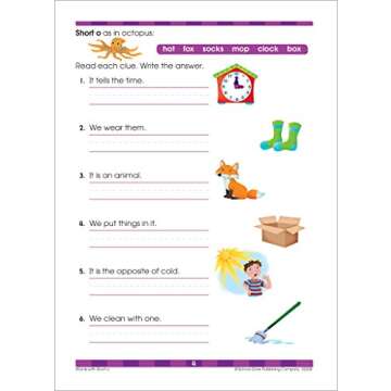 School Zone - Beginning Reading Workbook - 64 Pages, Ages 6 to 8, Grades 1 to 2, Beginning & Ending Sounds, Vowels, Sequencing, and More (School Zone I Know It!® Workbook Series)