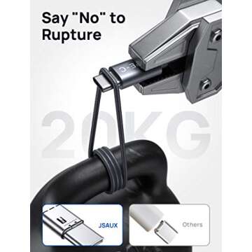 JSAUX USB Type C Cable 3A Fast Charging 6.6ft 2-Pack