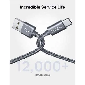 JSAUX USB Type C Cable 3A Fast Charging 6.6ft 2-Pack