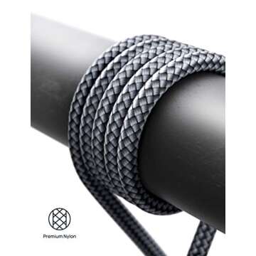 JSAUX USB Type C Cable 3A Fast Charging 6.6ft 2-Pack