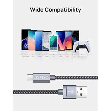 JSAUX USB Type C Cable 3A Fast Charging 6.6ft 2-Pack