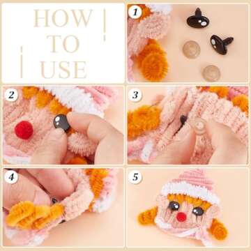 PH PandaHall 200pcs Kawaii Safety Eyes, 5 Sizes Craft Eyes Black Stuffed Animal Eyes Kawaii Eyes with Washers Oval Resin Felt Eyes for Amigurumi Puppet Teddy Bear Crochet Plush Animal Making