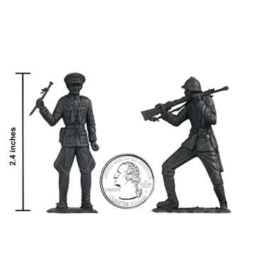 BMC Classic MPC German Plastic Army Men - Black 36pc WW2 Soldier Figures - US Made
