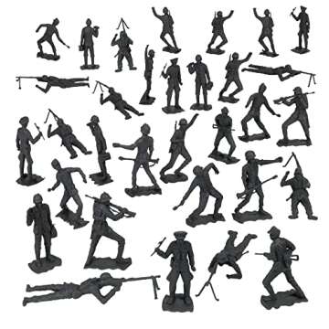 BMC Classic MPC German Plastic Army Men - Black 36pc WW2 Soldier Figures - US Made