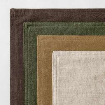 MIULEE Neutral Green/Brown Linen Pillow Covers Pack of 4 Decorative Nautral Solid Throw Pillow Covers Soft Accent Boho Farmhouse Couch Pillowcases Home Decors for Living Room Bed Sofa 20x20 Inch