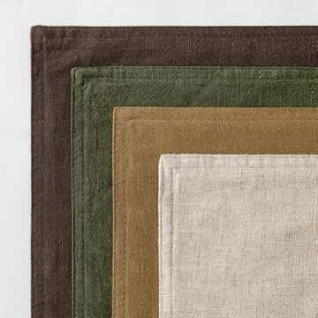 MIULEE Neutral Green/Brown Linen Pillow Covers Pack of 4 Decorative Nautral Solid Throw Pillow Covers Soft Accent Boho Farmhouse Couch Pillowcases Home Decors for Living Room Bed Sofa 20x20 Inch