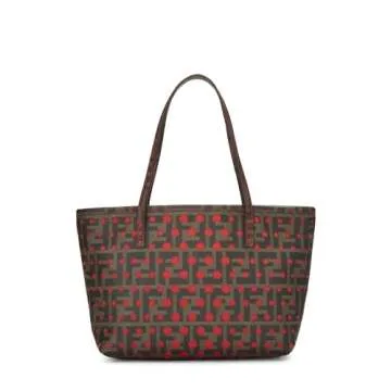 Fendi Pre-Loved Red Zucca Canvas Tote Mini for Fashion Lovers