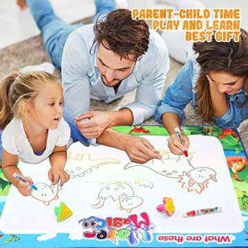 Water Doodle Mat - 47"x 32" Kids Painting Writing Doodle Toy Mat - Color Doodle Drawing Mat Educational Toys for Age 2 3 4 5 6 Year Old Girls Boys Age Toddler Gift
