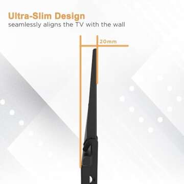 Ultra Slim Flat Secure VESA Compliant TV Wall Mount Bracket for Samsung 43" 50" 55" 65" 70" 75" 82" 85" 90" TVs Low 1.4" Profile Design, Heavy Duty Steel, Flush to Wall, Simple to Install!