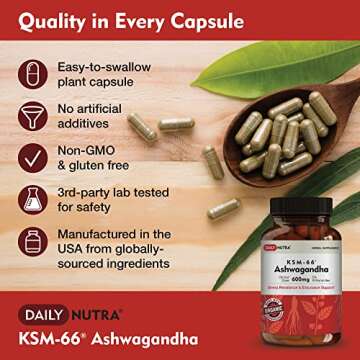 DailyNutra KSM-66 Ashwagandha 600mg High-Potency Extract