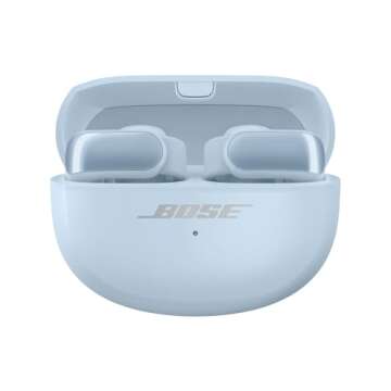 Bose Ultra Open Earbuds with Immersive Audio, Open Ear Wireless Clip on Earbuds for Comfort, OpenAudio for Awareness, Up to 48 Hours of Battery Life, Moonstone Blue