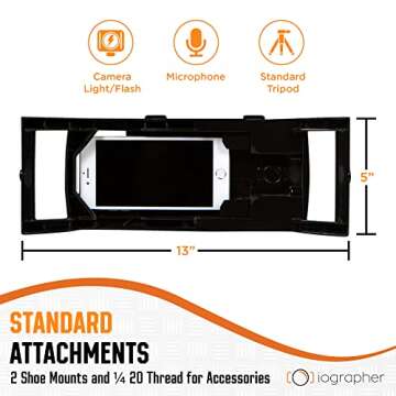 iOgrapher Filmmaking Multi-Case Phone Holder - Smartphone Video Rig & Phone Camera Video Stabilizer for Photographers and Filmmakers