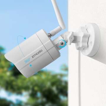 Zmodo Outdoor Security Cameras Wifi - 1080p Full HD Surveillance Cameras for Home Security with Night Vision, IP 66 Weatherproof, Plug-In, Motion Detection, 4 Pack