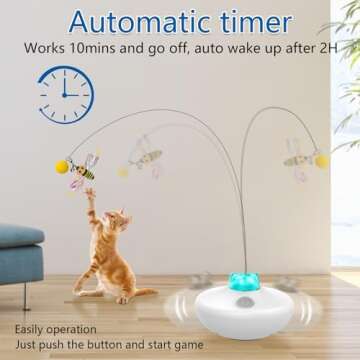 Oxawo Interactive Cat Toys Cat Exercise Tumbler, Rechargeable Cat Toys for Indoor Cats Spin Butterfl...
