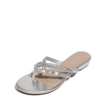 DREAM PAIRS Stylish Rhinestones Slides Sandals for Women
