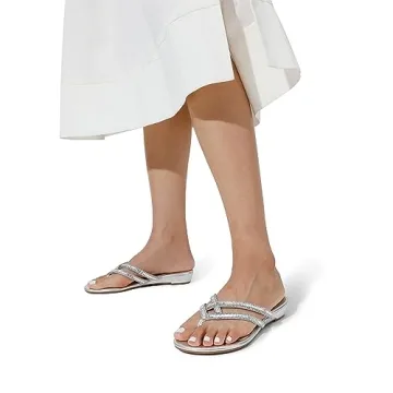 DREAM PAIRS Stylish Rhinestones Slides Sandals for Women