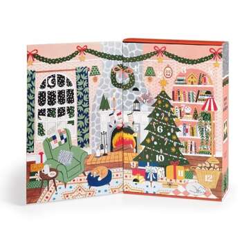 Galison Home for The Holidays Christmas Countdown – 12 Days of Puzzles Featuring 12 Cozy Illustrat...