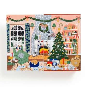 Galison Home for The Holidays Christmas Countdown – 12 Days of Puzzles Featuring 12 Cozy Illustrations That Come Together As One Holiday Image
