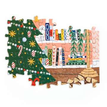 Galison Home for The Holidays Christmas Countdown – 12 Days of Puzzles Featuring 12 Cozy Illustrations That Come Together As One Holiday Image
