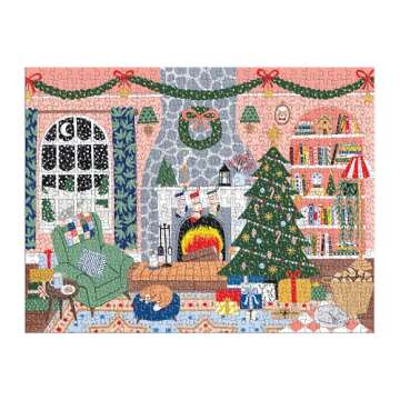 Galison Home for The Holidays Christmas Countdown – 12 Days of Puzzles Featuring 12 Cozy Illustrations That Come Together As One Holiday Image