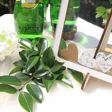 DOUXAGE White Wedding Guest Book Alternative,Guest Book Wedding Reception,Baby Shower Guest Book alternative-80pcs Hearts with Wooden Box- Unique Wedding Decorations