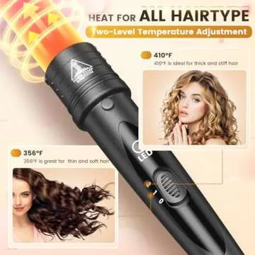 5 In 1 Curling Wand Set, Curling Iron Interchangeable Ceramic Barrels (0.35-1.25 Inch), Heating Hair Curler Kit with Protective Glove & 2 Clips Ceramic Coated for All Hair Types, Gift for Girls, Women