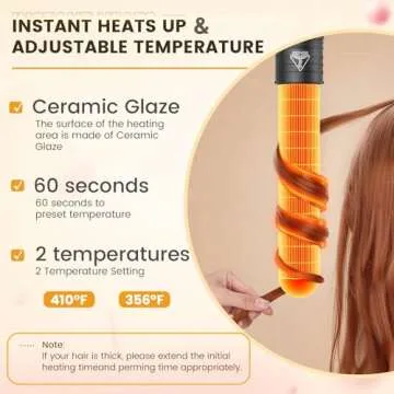 5 In 1 Curling Wand Set, Curling Iron Interchangeable Ceramic Barrels (0.35-1.25 Inch), Heating Hair Curler Kit with Protective Glove & 2 Clips Ceramic Coated for All Hair Types, Gift for Girls, Women