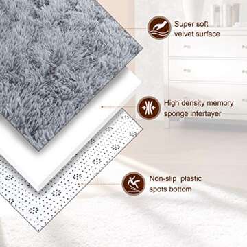 TWINNIS Super Soft Shaggy Rugs Fluffy Carpets, 3x5 Feet, Indoor Modern Plush Area Rugs for Living Ro...