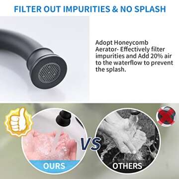 BRAVEBAR 4 Inch Bathroom Sink Faucet Black - 2 Handle Centerset Bathroom Faucets | 360° Swivel Spout Vintage Vanity Faucet Bathroom with Pop-up Drain Assembly and Water Supply Hoses Matte Black