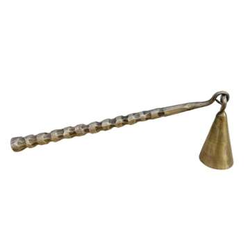 Living Ideas Hand Forged Metal Candle Snuffer - Wrought Iron Handmade Candle Extinguisher with Classic Look & Antique Gold Finish