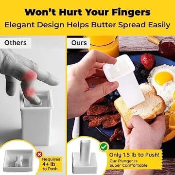 Mess-free Butter Spreader 1Pk Holds Twice the Butter for Corn Cobs, Bread, Waffles, Pancakes. Best Holder for all Butter Stick Sizes. Dishwasher Safe BPA-free Material W/ Cap for Fresh Storage