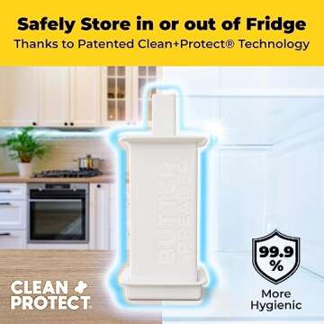 Mess-free Butter Spreader 1Pk Holds Twice the Butter for Corn Cobs, Bread, Waffles, Pancakes. Best Holder for all Butter Stick Sizes. Dishwasher Safe BPA-free Material W/ Cap for Fresh Storage