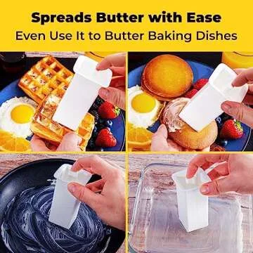 Mess-free Butter Spreader 1Pk Holds Twice the Butter for Corn Cobs, Bread, Waffles, Pancakes. Best Holder for all Butter Stick Sizes. Dishwasher Safe BPA-free Material W/ Cap for Fresh Storage