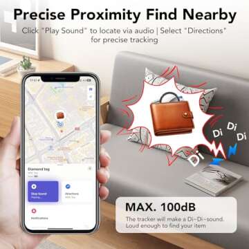 QCOQ Air Tracker Tags - 4 Pack Black for Apple Find My