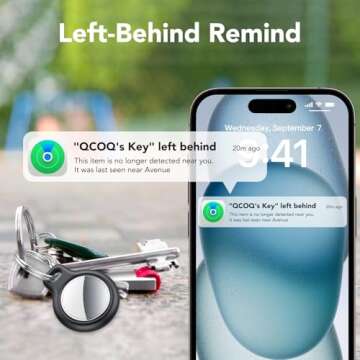QCOQ Air Tracker Tags - 4 Pack Black for Apple Find My