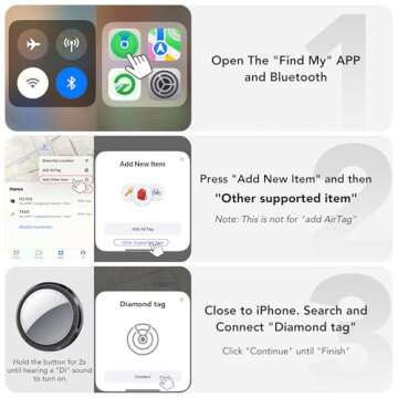 QCOQ Air Tracker Tags - 4 Pack Black for Apple Find My