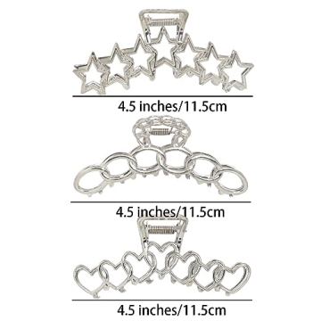 Trendy Y2K Metal Hair Clips - 3 PCS Stylish Set